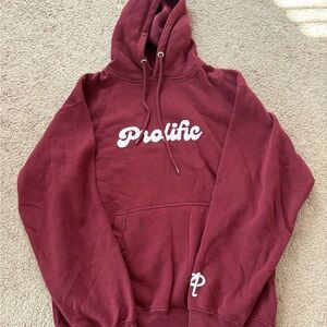 Men's Burgundy Hoodie Sweater
